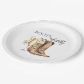 エレガントなブーツとバブル ブライズシャワー ペーパープレート (アングル)