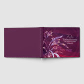 エレガントなプラムの花模様 70周年結婚記念日 ゲストブック (全面)