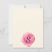 エレガントなプリティピンクのバラ柄 招待状 (裏面)