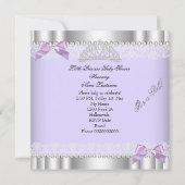 エレガントなプリンセスベイビーシャワーガール ラベンダー lace 招待状 (裏面)