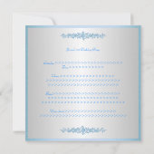 エレガントなプレッティーブルーローズの誕生日パーティー 招待状 (裏面)