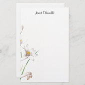 エレガントなプレーンなプロフェッショナルなカリグラフィーフラワーデザイン 便箋 (正面/裏面)