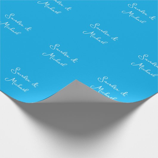 エレガントなプレーンアズールブルー カスタマイゼーション ラッピングペーパー (角)