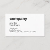 エレガントなプロのシンプルなミニマリスト 名刺 (裏面)