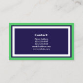 エレガントなプロテニスのロゴのスタイル 名刺 (裏面)