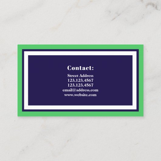 エレガントなプロテニスのロゴのスタイル 名刺 (裏面)