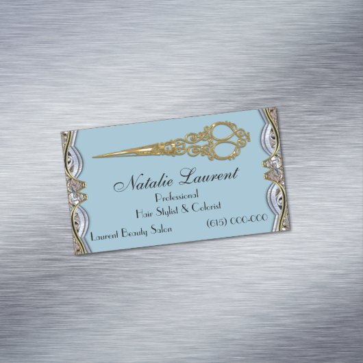 エレガントなプロフェッショナルはシックな刃の青を切ります マグネット名刺 (インサイチュ)