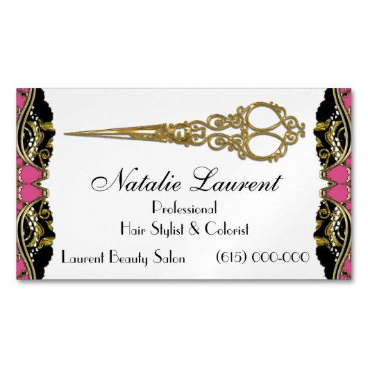 エレガントなプロフェッショナルはフランスのなバロックを切ります マグネット名刺 (正面)