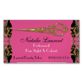 エレガントなプロフェッショナルはフランスのなバロック式のピンクを切ります マグネット名刺 (正面)