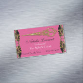 エレガントなプロフェッショナルはフランスのなバロック式のピンクを切ります マグネット名刺 (インサイチュ)