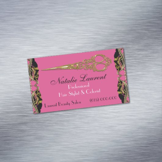 エレガントなプロフェッショナルはフランスのなバロック式のピンクを切ります マグネット名刺 (インサイチュ)