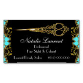 エレガントなプロフェッショナルはフランスのな騎士ティール（緑がかった色）を切ります マグネット名刺 (正面)