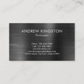エレガントなプロフェッショナルブラックグレイブラッシュスチール 名刺 (裏面)