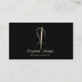 エレガントなプロフェッショナル ゴールド ニードル 縫い 修正 名刺 (正面)