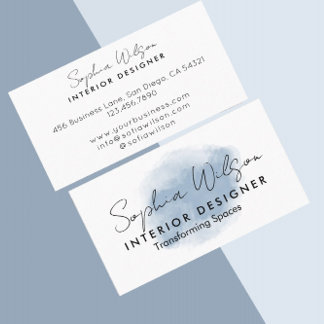 エレガントなプロフェッショナル ビジネス ウォーターカラー シグネチャー 名刺
