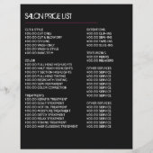 エレガントなヘアスタイル、ヘアスタイリスト、ヘアサロン チラシ (裏面)