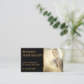 エレガントなヘアーサロンのアポイントメント 予約カード (スタンド正面)