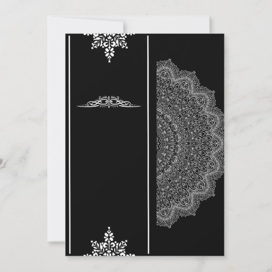 エレガントなヘンナの結婚式招待状 招待状 (裏面)