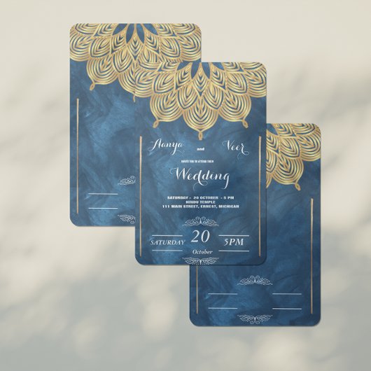 エレガントなヘンナの結婚式招待状 招待状