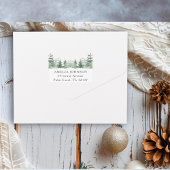エレガントなベイビーシャワー 水彩画の松の木 オールインワン招待状