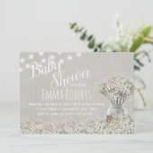 エレガントなベイビーズブレスのストリングライト ベイビーシャワー 招待状 (スタンド正面)