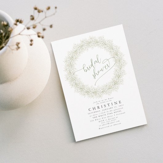 エレガントなベイビーズブレス ウェディングシャワー 招待状