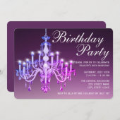 エレガントなベニス風のシャンデリア|の誕生会 招待状 (正面/裏面)