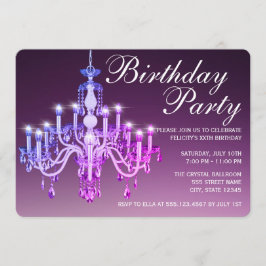 エレガントなベニス風のシャンデリア|の誕生会 招待状