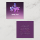 エレガントなベニス風のシャンデリア スクエア名刺 (正面/裏面)