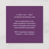 エレガントなベニス風のシャンデリア スクエア名刺 (裏面)