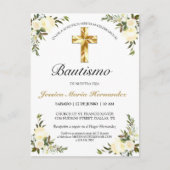 エレガントなベビーのアイボリーの洗礼 ポストカード (正面)