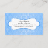 エレガントなベビーのブティックの青いきらめく 名刺 (裏面)