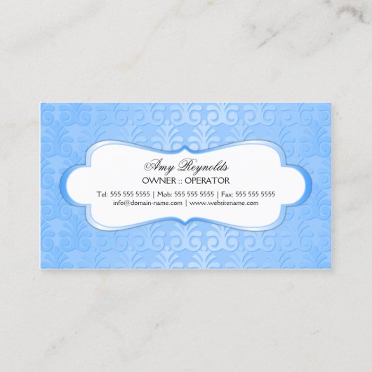 エレガントなベビーのブティックの青いきらめく 名刺 (裏面)