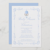 エレガントなベビーのラッセル音の男の子のベビーシャワーの招待状 招待状 (正面/裏面)