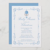 エレガントなベビーのラッセル音の男の子のベビーシャワーの招待状 招待状 (正面/裏面)
