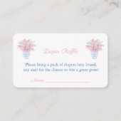 エレガントなベビーガールシャワー ジンジャージャーおむつラッフル エンクロージャーカード (正面)