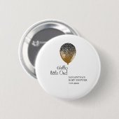 エレガントなベビーシャワーのゴールド風船 缶バッジ (正面&裏面)