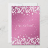 エレガントなベビーシャワーの冬の輝きのピンク 招待状 (裏面)