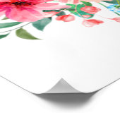 エレガントなベビーシャワー ピンクのバラの花 ポスター (角)