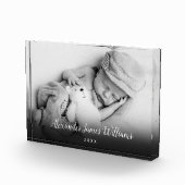 エレガントなベビー写真スクリプト名の記念品 フォトブロック (右)