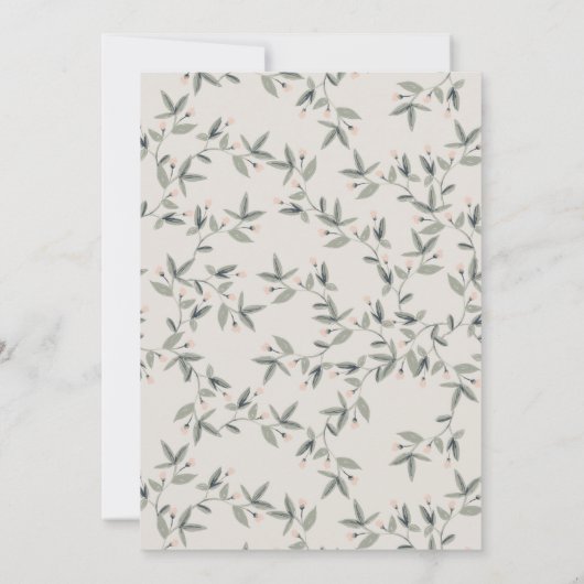 エレガントなベビー鹿の花紋章 誕生日どんな年齢でも サンキューカード (裏面)