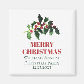 エレガントなベリーズのクリスマスボタニカル シンプル マグネット (正面)