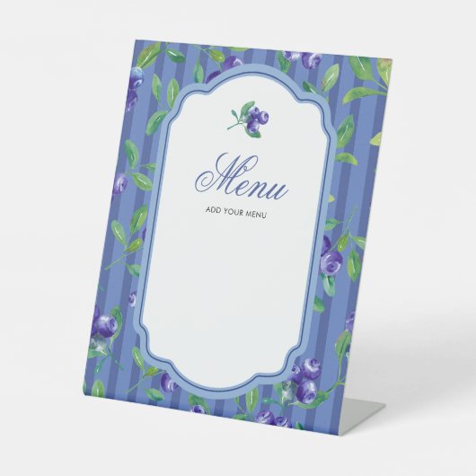 エレガントなベリー スイート メニュー ベイビー シャワー 台座サイン (正面)