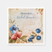 エレガントなベリー スウィート ストロベリー ブライズ シャワー スタンダードカクテルナプキン (正面)