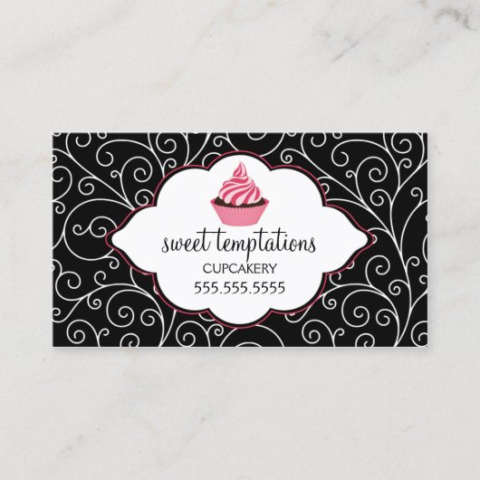 エレガントなベーカリーのカップケーキ 名刺 (正面)