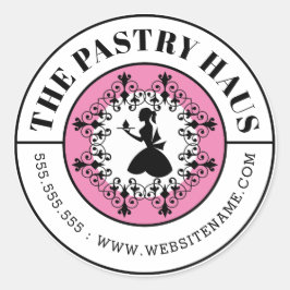 エレガントなベーカーのシルエット曲線テキスト ラウンドシール