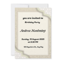 エレガントなベージュのイスラム幾何学模様の誕生日