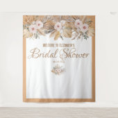 エレガントなベージュのパンパス草 ブライダルシャワーの背景 タペストリー (正面)