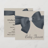 エレガントなベージュのベビーシャワー招待状 招待状 (正面/裏面)