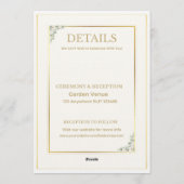 エレガントなベージュの花柄結婚式招待状 招待状 (裏面)